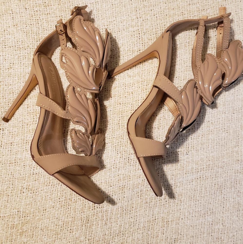 AKIRA Nude Strappy Heels